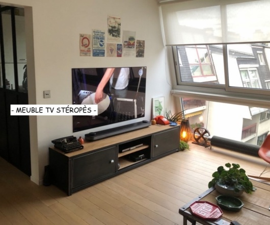 Meuble tv bois métal sur mesure 