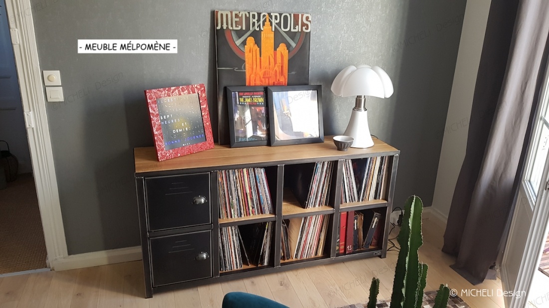 Meuble range vinyle et platine