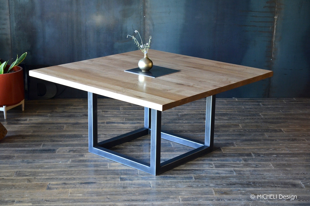 Table de salle à manger sur mesure avec plateau en bois
